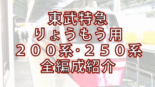 東武特急りょうもう用200系・250系 全編成紹介