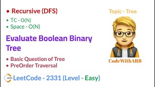 Evaluate Boolean Binary Tree  (LeetCode 2331) (PreOrder Traversal)