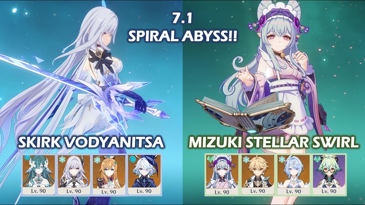 7.1 Spiral Abyss!! | Skirk Vodyanitsa & Mizuki Stellar Swirl | Genshin Impact