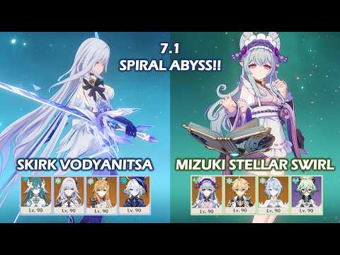 7.1 Spiral Abyss!! | Skirk Vodyanitsa & Mizuki Stellar Swirl | Genshin Impact