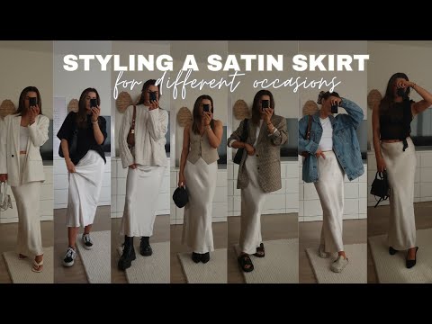 WAYS TO STYLE A SATIN SKIRT | 8 outfits wearing a satin skirt for different occasions