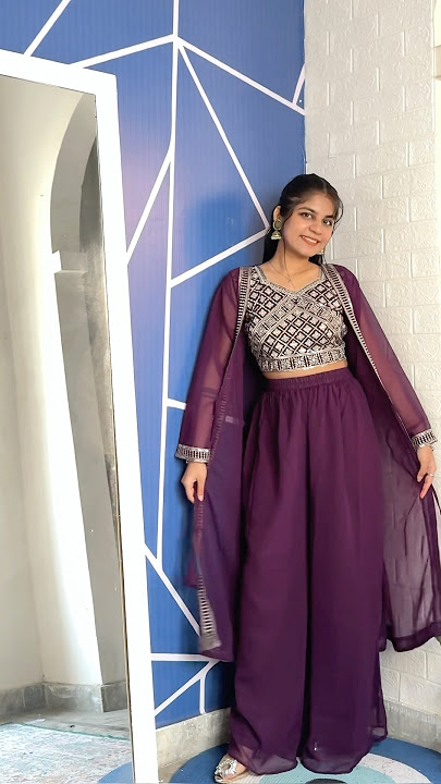 3 pc sets top shrug and palzzo from meesho #shortsvideo #meesho #meeshoethnicwear