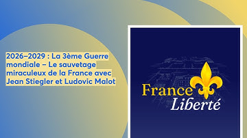 2026–2029  3ème Guerre mondiale – Le sauvetage miraculeux de la France Jean Stiegler I Ludovic Malot