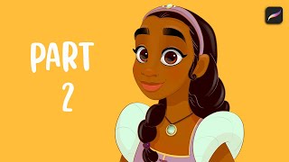 Drawing a Black Disney Princess in Procreate Part 2 (Original Character) screenshot 4