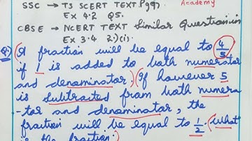 A fraction will be=to 4/5 if 1 is added tonumerator&denominator.If 5 sub from num&den fraction is1/2