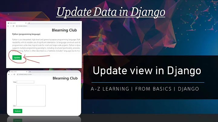 Update view in Django  | Update data in Django