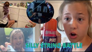 Silly String Epic Battle!!  Ava vs. Dad!!