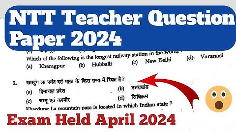NTT Teacher Question Paper 2024 || General Awareness || Important GK For HP Exams