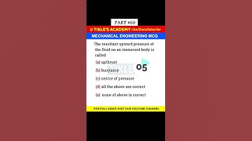 MECHANICAL ENGINEERING MCQ 60 #shorts #tiklesacademy #mechanicalengineering