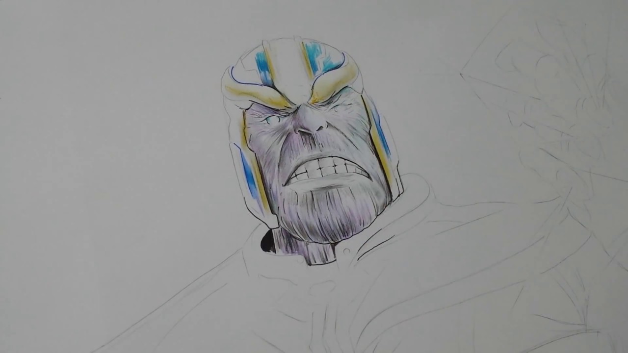 COMO DESENHAR THANOS PARTE 1 MARVEL