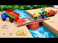 DIY Mini Tractor Builds a Strong Brick and Concrete Bridge | Mini Construction