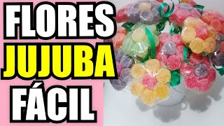 Como Fazer Flor de Bala de Jujuba Bala de Goma ! Muito Fácil !