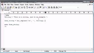 Beginner PHP Tutorial   51   String Functions  Replacing Predefined Part of a String Details