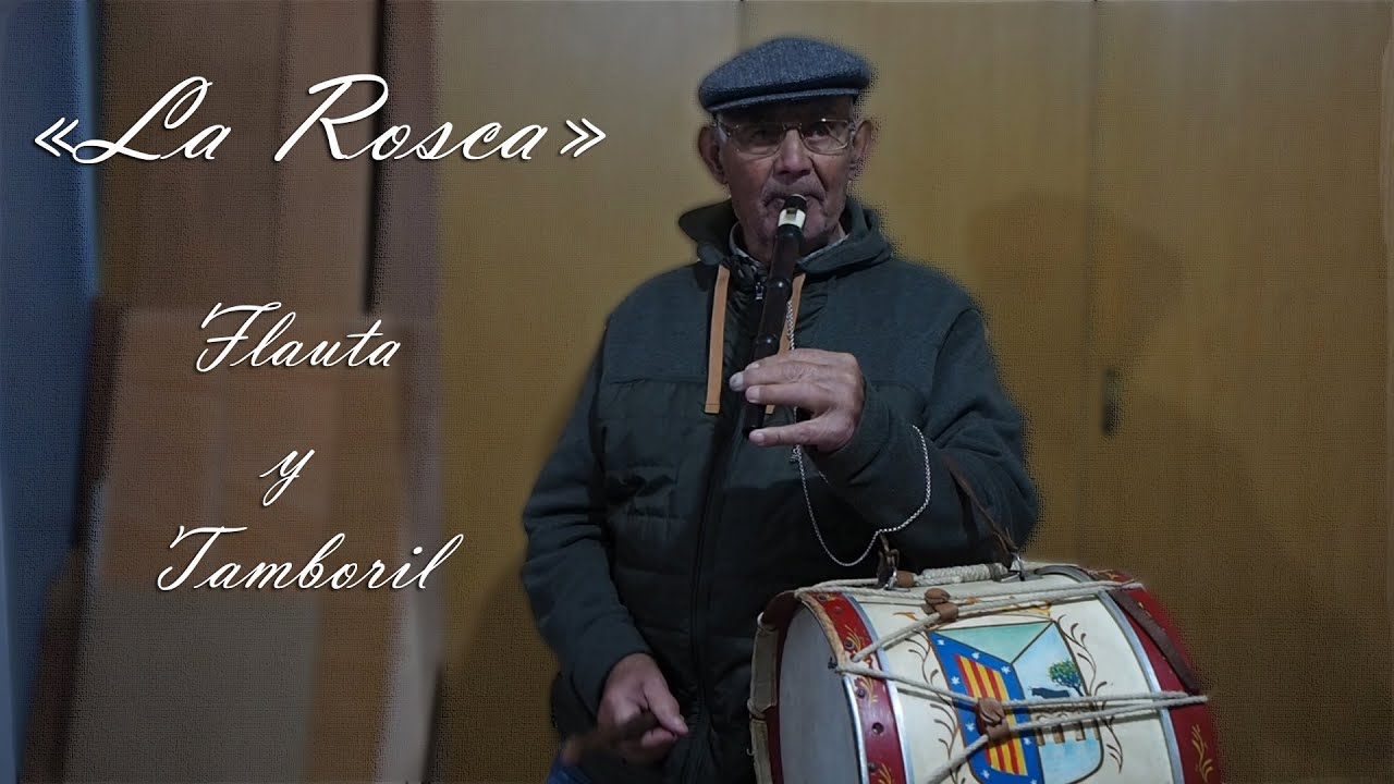 Arcadio Vicente, Decano de los tamborileros Salmantinos toca una Rosca. Gaita Charra y tamboril.