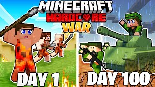 I Survived 100 DAYS of WAR in HARDCORE Minecraft!