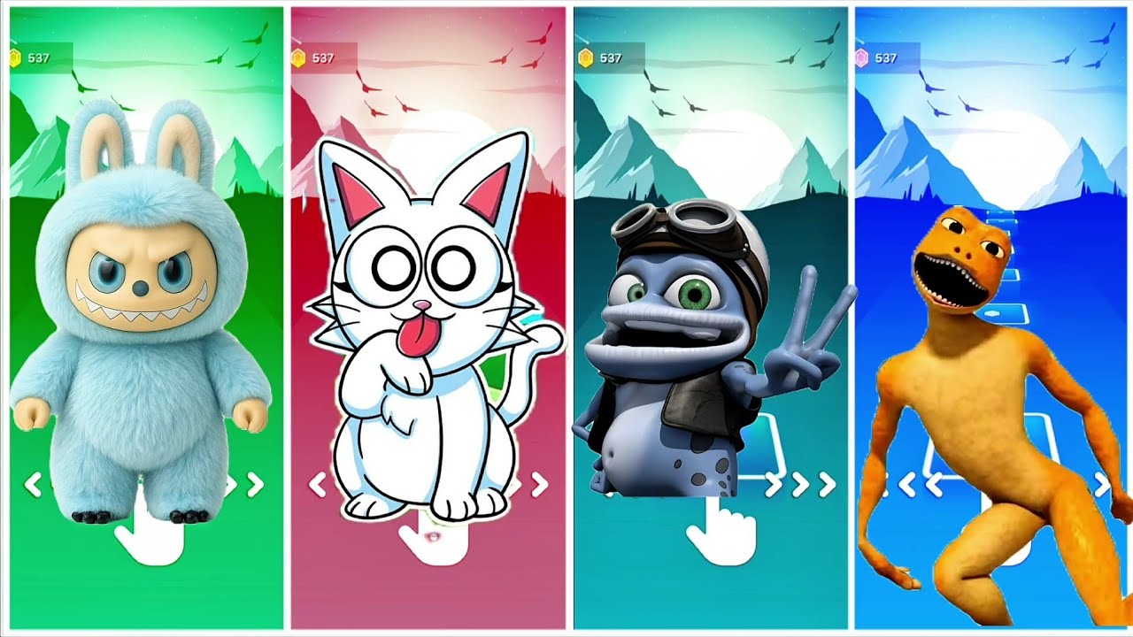 Labubu🆚️Sprunki Cats🆚️Crazy Frog🆚️Patila | Tiles Hop 