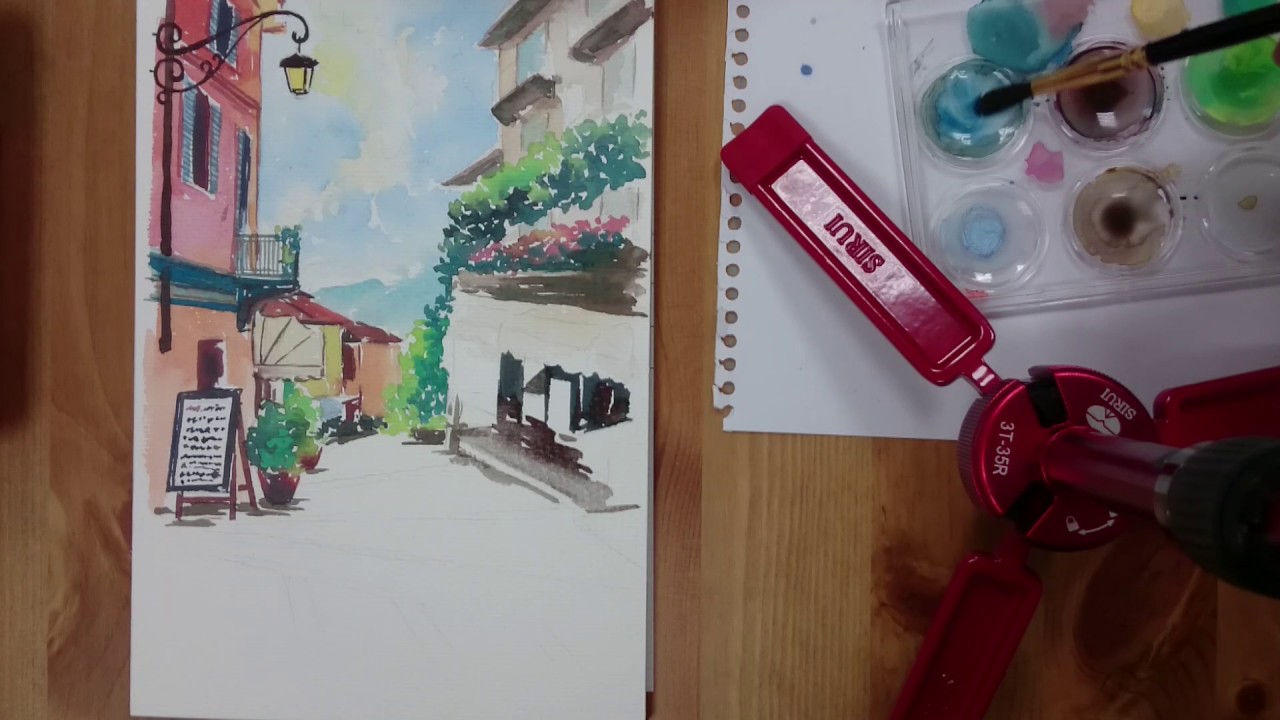 朵麗手繪 Doris Drawing【水彩風景畫 PART 2】Watercolor landscape painting - YouTube