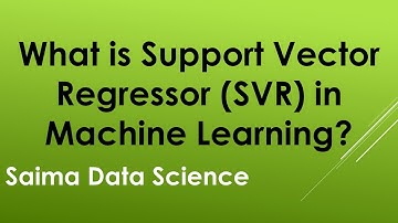 Support Vector Regressor SVR English
