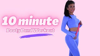 STANDING 10 MINUTE BOOTY BAND WORKOUT  🍑🔥 (Wrist Friendly At Home Workout)