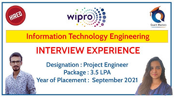 Wipro Interview Experience - September 2021 | IT Student | Designation : Project Engineer