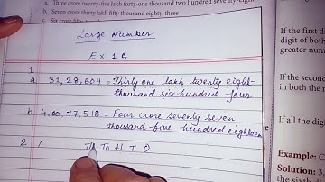 Large Number - Indian System ! Exercise 1A ! Class - 5 ! Prabha Sethy MATHS Now !