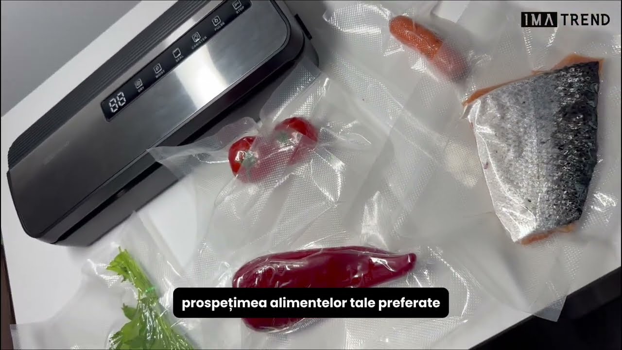 Aparat de vidat si sigilat alimente IMA Trend, 130W, 80kpa, 5 functii vidare umed/uscata/soft