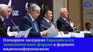 Пленарное заседание Евразийского экономического форума в формате видеоконференцсвязи