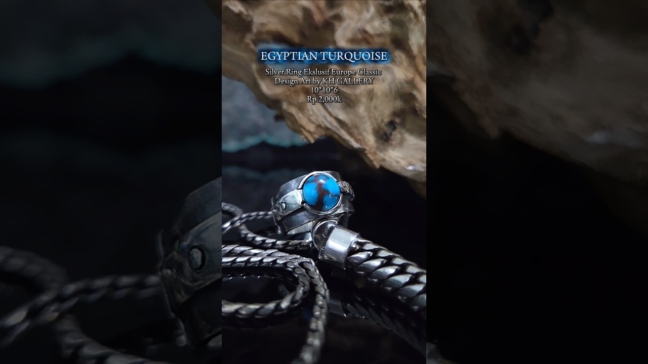 Egyptian Turquoise Silver Ring Custom Europe Classic Design by KH GALLERY 💍👑