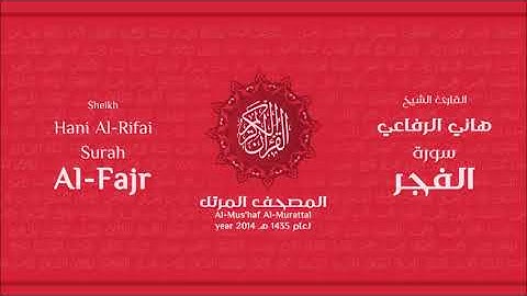 سورة الفجر للشيخ هاني الرفاعي