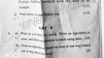 BCA 3rd Sem Data Structure Question Paper