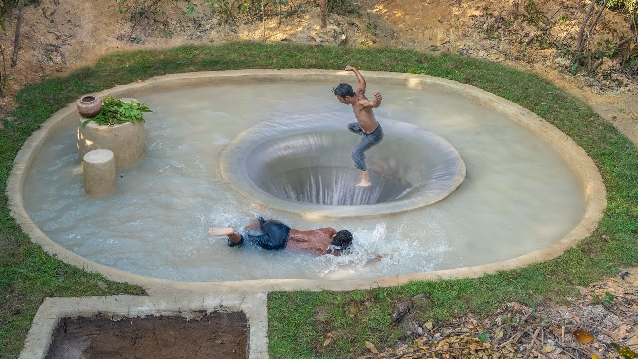 ⁣How We build Swimming Pool Water Slide into Underground Tunnel Swimming Pool