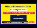 Portfolio Evaluation Unit 5 | MBA Finance | Mutual Funds, NAV &amp; Investor Protection @FinalFocusYt