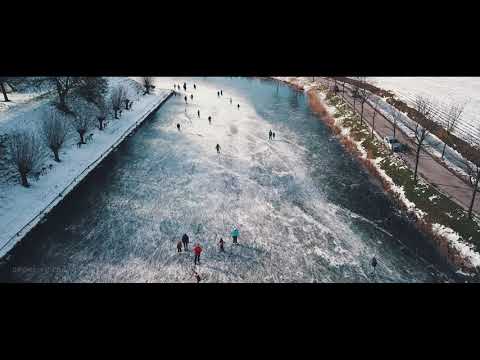 Schaatsen op natuurijs in Brielle | Drone video