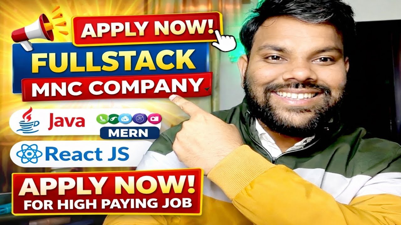 Apply Now for Full Stack Job in MNC | Java, MERN, React JS 🔥 - YouTube
