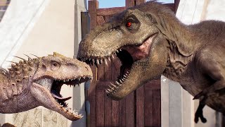 🔴T-REX 2022 vs LARGE CARNIVORE AND HERBIVORE DINOSAURS BATTLE - Jurassic World Evolution 2