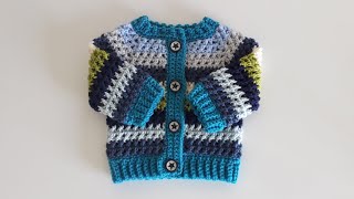 Crochet #20 How to crochet a baby cardigan 'Kriss Cross'