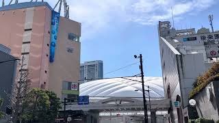 東京メトロ丸ノ内線後楽園駅前[高架線]東京ドームと丸ノ内線のコラボ