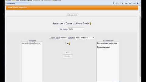 Assigning roles in Moodle .wmv