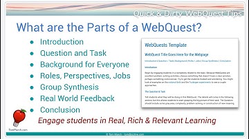 The Parts (& Why) of a WebQuest - Quick & Dirty WebQuest PL