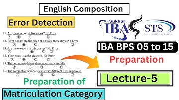 English | Error detection rules and Quizes |  IBA BPS 05 to 15 Past Papers | Matric Category | 05