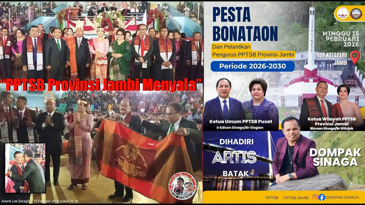 Prosesi Pelantikan Pengurus PPTSB Provinsi Jambi Periode 2026-2030 I GOR Kotabaru Jambi