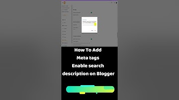 Blogspot Tubes : How To Add Meta tags Enable search description on Blogger