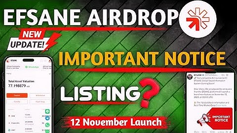 EFS Token Latest Update | Efsane Airdrop New Update | Efsane listing date revealed #Tecnicalfact