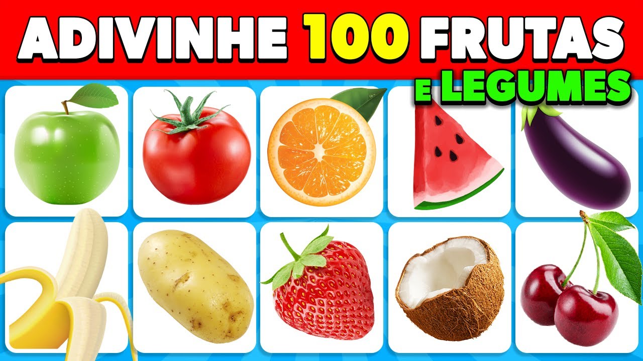 Adivinhe 100 FRUTAS e LEGUMES em 3 segundos 🍎🥑🍍 | FÁCIL a IMPOSSÍVEL