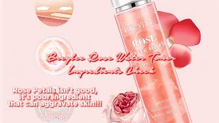 Rose Water Toner by Breylee Ingredients Check