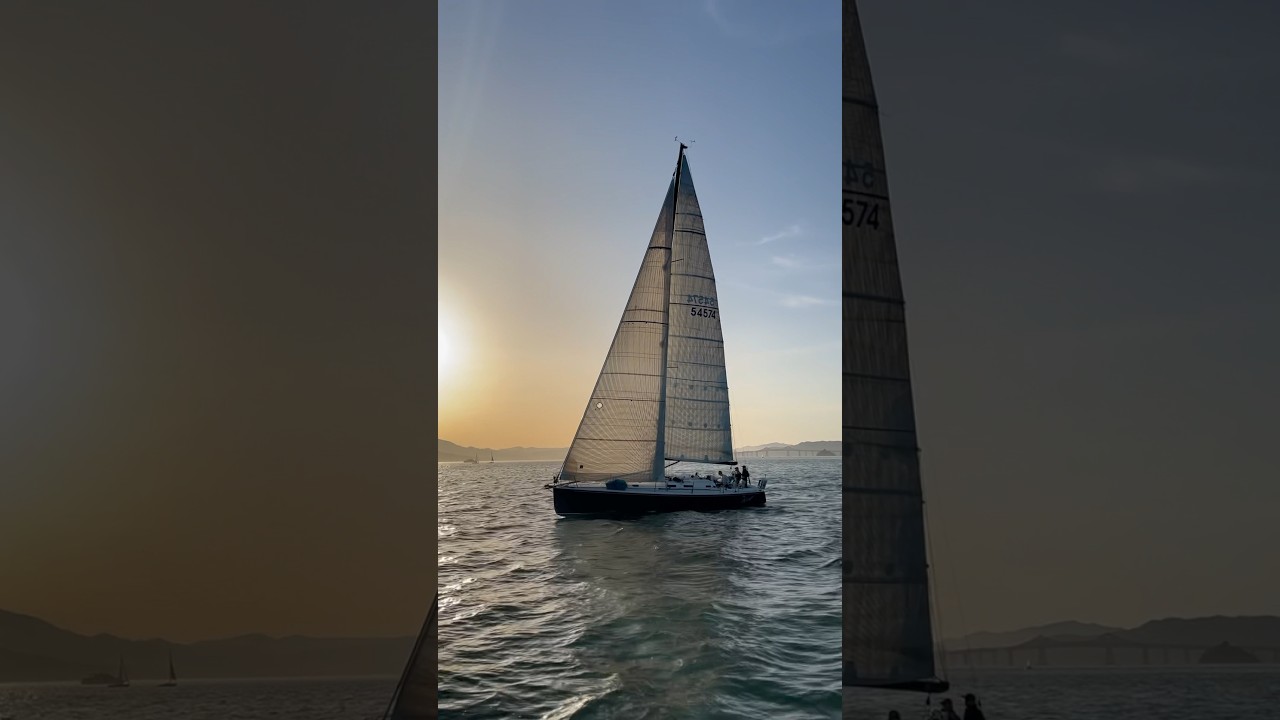 Racing the setting sun ❤️ #ourladydefiant #yachtracing #cruisinglife #liveaboard