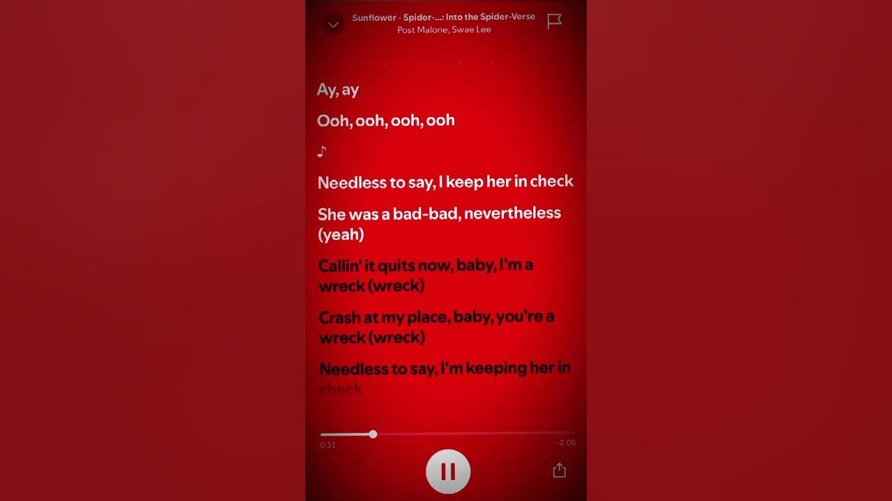 Sunflower - Post Malone,Swae Lee#spotify #music #lyrics #spotify #youtubeshorts #speedsong #yummi