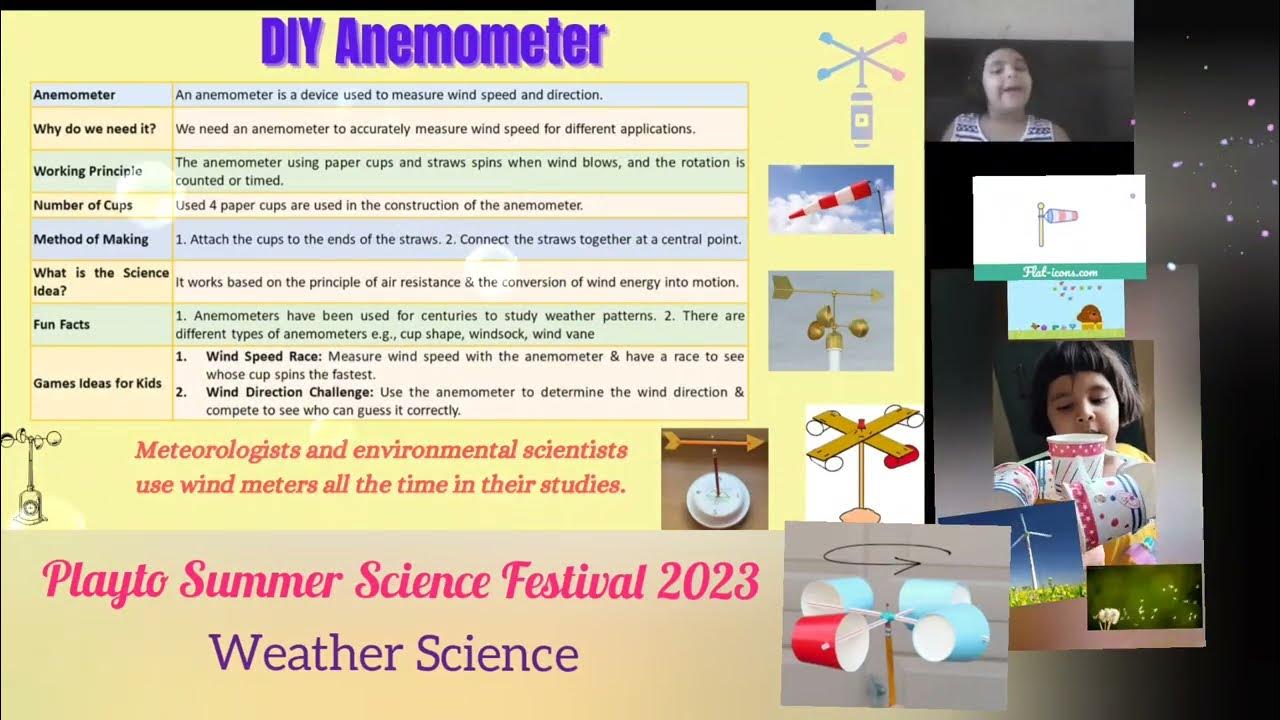 Little weather Scientist reporting with her DIY Anemometer Experiment
