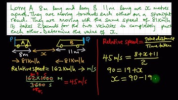 Linear motion   relative speed for bodies moving towards each other