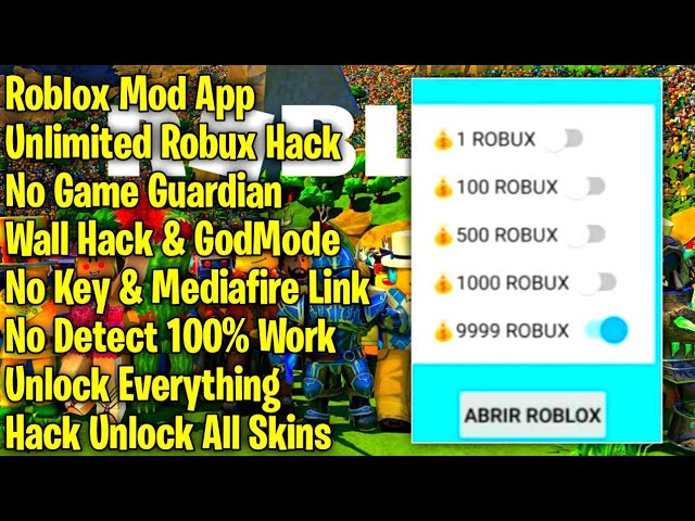 Roblox Mod Menu Unlimited Robux Auto Jump Auto fly Auto Wall Hack Unlock  all skins Hats No ban!